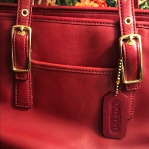 Coach Brick Leather Shoulder Bag